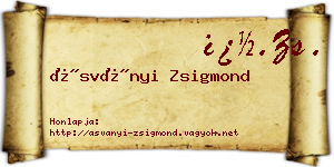 Ásványi Zsigmond névjegykártya