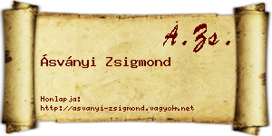 Ásványi Zsigmond névjegykártya