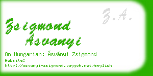 zsigmond asvanyi business card