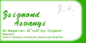 zsigmond asvanyi business card